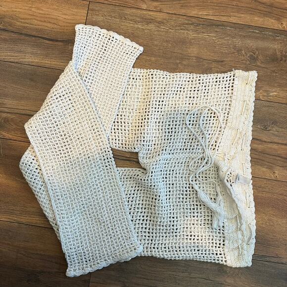 Andi Bagus Bingin Beach Pant cream stacked crochet pants swim coverup Womans S/M - Picture 9 of 11